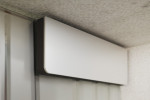 Detailansicht von Linie 1 Motiv matt Glaspendeltür mit festem Seitenteil DORMA Mundus BTS Variante 2 - Erkelenz