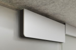 Detailansicht von Ufficio Motiv klar Glaspendeltür mit zwei festen Seitenteilen DORMA Mundus BTS Variante 3 - Erkelenz