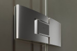 Pendeltürband von Linie 1 Motiv matt 2-flg. Glaspendeltür mit zwei festen Seitenteilen und Oberlicht DORMA Tensor Variante 6 - Erkelenz