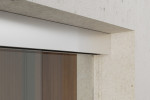 Detailansicht von Algo Motiv matt Glasschiebetür mit festem Seitenteil Sigma Flexible Variante 1 - Erkelenz