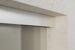Detailansicht grau von Prime Motiv klar Glasschiebetür mit festem Seitenteil Sigma Flexible Variante 1 - Erkelenz