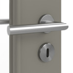 Detailansicht der Oberfläche von Hygge Grau RAL 7037 LA 11 Mattlack Basic Innentür - Huga