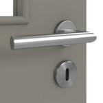 Detailansicht der Oberfläche von Hygge Grau RAL 7037 LA 12 Mattlack Basic Innentür - Huga
