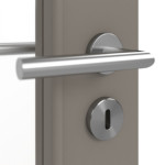 Detailansicht der Oberfläche von Taupe RAL 7048 LA 27 Basic Lack Innentür - Huga