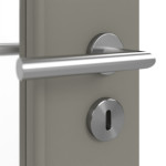 Detailansicht der Oberfläche von Hygge Grau RAL 7037 DIN-LA Mattlack Basic Innentür - Huga