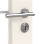 Detailansicht der Oberfläche von HUGA Innentür Piano 4 Weißlack Classic mit Lichtausschnitt LA Sprosse 2/3