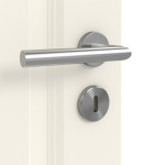 Detailansicht der Oberfläche von HUGA Innentür Piano 5 Weißlack Classic mit Lichtausschnitt LA 1