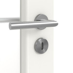 Detailansicht der Oberfläche von HUGA Innentür Piano 5 Weißlack Classic mit Lichtausschnitt LA 2