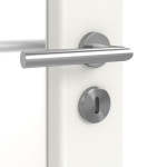 Detailansicht der Oberfläche von HUGA Innentür Piano 5 Weißlack Classic mit Lichtausschnitt LA 3