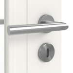 Detailansicht der Oberfläche in RAL 9016 von LEBO Innentür Kopenhagen 40 Weißlack mit Lichtausschnitt 2 LA