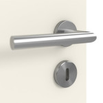 Detailansicht der Oberfläche von HUGA Innentür Smart 2 Weißlack Concept mit Lichtausschnitt quer mit bündiger Lisene Accura 80-7