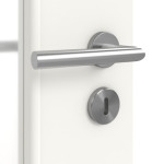 Detailansicht der Oberfläche von HUGA Innentür Cava 15 Weißlack Dekor ähnl. RAL 9016 Durat Concept mit Lichtausschnitt LA 26