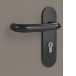 Detailansicht der Oberfläche von Rauchschutztür Taupe RAL 7048 Basic Lack - Huga