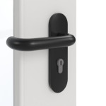 Detailansicht der Oberfläche von GARANT Rauchschutztür 0160-60 Silver Grey CePaL mit Lichtausschnitt LA-DIN