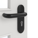 Detailansicht der Oberfläche von GARANT Rauchschutztür 0160-60 Silver Grey CePaL mit Lichtausschnitt LA-11