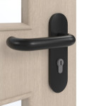 Detailansicht der Oberfläche von GARANT Rauchschutztür Authentic Akazie GCK08 mit Lichtausschnitt LA-11