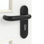 Detailansicht der Oberfläche von GARANT Rauchschutztür D354-60 Designer White Resopal mit Lichtausschnitt LA-11