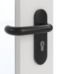 Detailansicht der Oberfläche von GARANT Rauchschutztür 0160-60 Silver Grey CePaL mit Lichtausschnitt LA-2