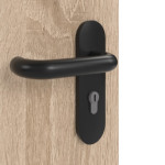 Detailansicht der Oberfläche von GARANT Rauchschutztür Authentic Eiche GCK08 mit Lichtausschnitt LA-4 mittig