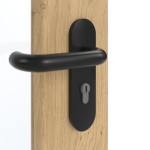 Detailansicht der Oberfläche von GARANT Rauchschutztür Authentic Asteiche GCK08 mit Lichtausschnitt LA-4 schlossseitig