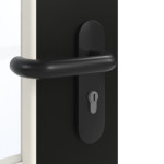 Detailansicht der Oberfläche von GARANT Rauchschutztür 0901-60 Black Resopal mit Lichtausschnitt LA-6