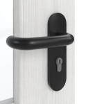 Detailansicht der Oberfläche von GARANT Rauchschutztür Authentic Grigio CePaL mit Lichtausschnitt LA-6