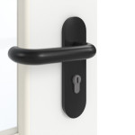 Detailansicht der Oberfläche von GARANT Rauchschutztür D354-60 Designer White Resopal mit Lichtausschnitt LA-6