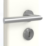 Detailansicht der Oberfläche von GARANT Schallschutztür U11026SD Kristallweiß GHK08 mit Lichtausschnitt LA-DIN