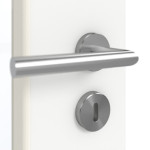 Detailansicht der Oberfläche von GARANT Schallschutztür U11209SD Edelweiß GHK08 mit Lichtausschnitt LA-DIN