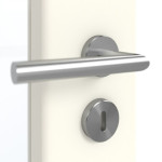 Detailansicht der Oberfläche von GARANT Schallschutztür W980ST15 Platinweiß GHK08 mit Lichtausschnitt LA-2