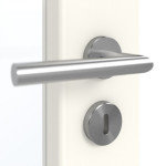Detailansicht der Oberfläche von GARANT Schallschutztür 0105-60 Pearl White CePaL mit Lichtausschnitt LA-3