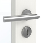 Detailansicht der Oberfläche von GARANT Schallschutztür Authentic Bianco CePaL mit Lichtausschnitt LA-3