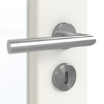 Detailansicht der Oberfläche von GARANT Schallschutztür Weißlack 9016 GHK08 mit Lichtausschnitt LA-3