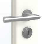 Detailansicht der Oberfläche von GARANT Schallschutztür U11026SD Kristallweiß GHK08 mit Lichtausschnitt LA-3