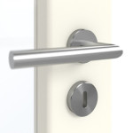 Detailansicht der Oberfläche von GARANT Schallschutztür W980ST15 Platinweiß GHK08 mit Lichtausschnitt LA-3
