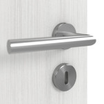 Detailansicht der Oberfläche von GARANT Schallschutztür Authentic Grigio CePaL mit Lichtausschnitt LA-5 bandseitig