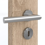 Detailansicht der Oberfläche von GARANT Schallschutztür Authentic Eiche CePaL mit Lichtausschnitt LA-5 schlossseitig