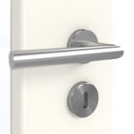 Detailansicht der Oberfläche von GARANT Schallschutztür 0105-60 Pearl White CePaL mit Lichtausschnitt LA-6