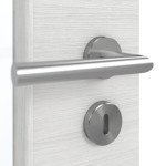Detailansicht der Oberfläche von GARANT Schallschutztür Quer Authentic Grigio GCK08 mit Lichtausschnitt LA-6