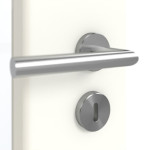 Detailansicht der Oberfläche von GARANT Schallschutztür U11026SD Kristallweiß GHK08 mit Lichtausschnitt LA-6
