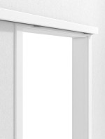 Detailbild von Schiebetürsystem PortaLit Esche Weiß Pore ES242 vor der Wand laufend mit Zarge - Westag