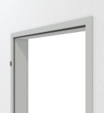 Detailansicht in RAL 7035 von Stahl-Schnellbauzarge für Ständerwerk - Hörmann