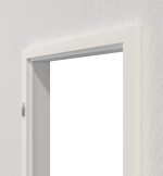 Detailansicht von Blendrahmen für Schallschutztüren Weißlack RAL 9016 - Lebo