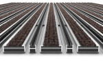 Detailansicht frontal von Aluprofilmatte KLASSIK Rips T08PP braun / Minibürste MB01 schwarz - Entrada