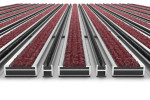 Detailansicht frontal von Aluprofilmatte KLASSIK Rips T09PP rot / Minibürste MB01 schwarz - Entrada