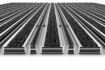 Detailansicht frontal von Aluprofilmatte KLASSIK Rips T01PP schwarz / Minibürste MB01 schwarz - Entrada