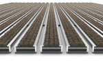 Detailansicht frontal von Aluprofilmatte ROBUST Rips T12PP sand - Entrada