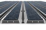Detailansicht frontal von Aluprofilmatte ROYAL Rips T06PP blau/grau / Minibürste MB01 schwarz - Entrada