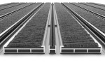 Detailansicht frontal von Aluprofilmatte ROYAL Rips T05PP grau / Minibürste MB01 schwarz - Entrada