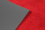 Detailansicht von Ober- und Untermaterial von Fußmatte ColourLine 040 hellrot 85 x 150 cm - Entrada